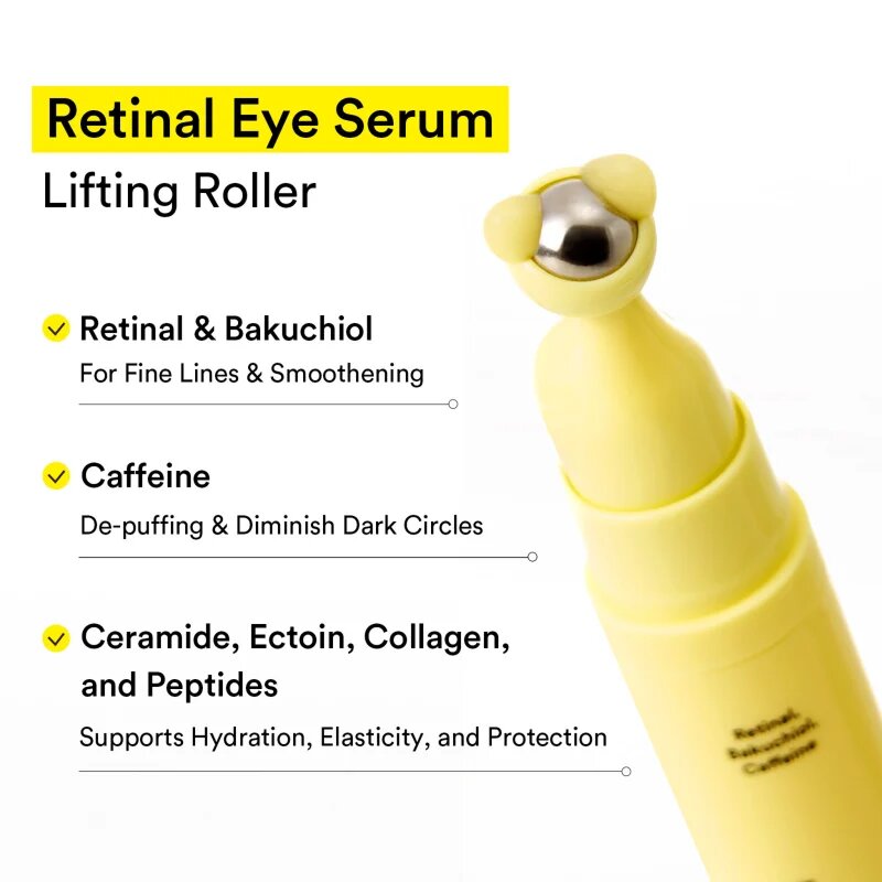 Abib Retinal Eye Serum Lifting Roller chladivý oční roll-on proti vráskám otokům a tmavým kruhům 15 ml