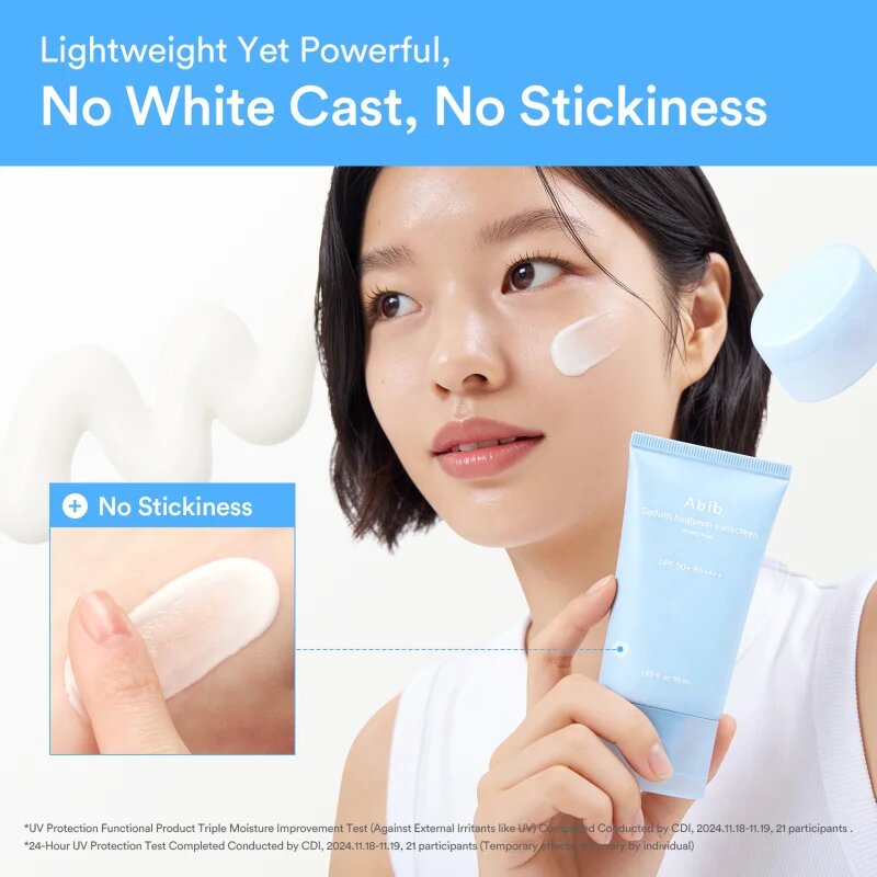 Abib Sedum Hyaluron Watery Tube Sunscreen opalovací krém na obličej se zklidňujícím účinkem SPF 50+ 50 ml