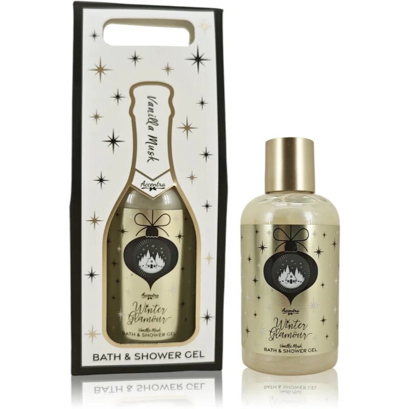 Accentra Winter Glamour Bath & Shower Gel sprchový gel v dárkovém balení s vůní Vanilla & Musk 180 ml