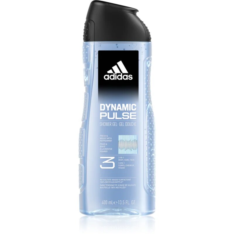 Adidas Dynamic Pulse sprchový gel na obličej tělo a vlasy 3 v 1 400 ml