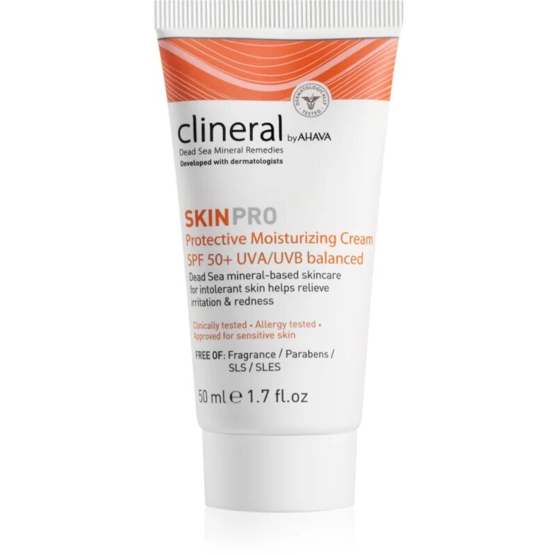 AHAVA Clineral SKINPRO hydratační a ochranný krém pro citlivou a intolerantní pleť SPF 50 50 ml
