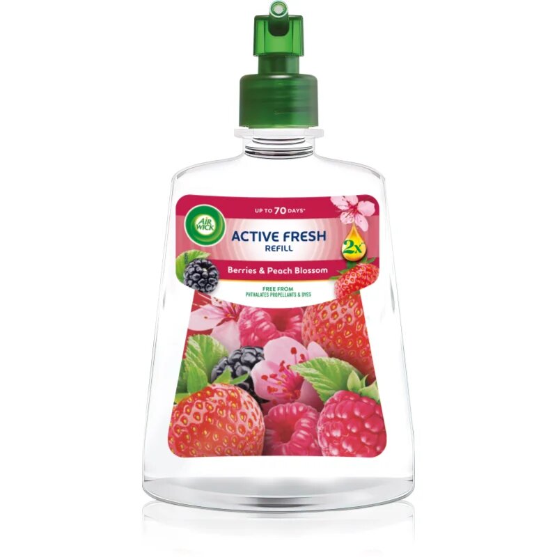 Air Wick Active Fresh Berries & Peach Blossom osvěžovač vzduchu – náhradní náplň 228 ml