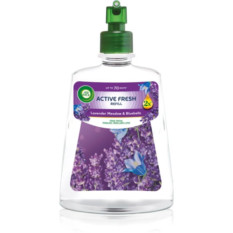 Air Wick Active Fresh Levandulová louka a modré kvítky osvěžovač vzduchu – náhradní náplň 228 ml