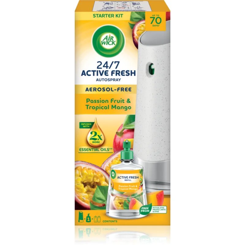 Air Wick Active Fresh Passion Fruit & Tropical Mango automatický osvěžovač vzduchu s náplní 228 kg