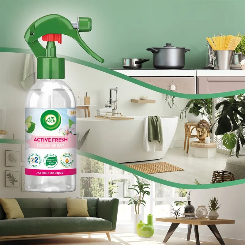 Air Wick Active Fresh Spray Jasmine Bouquet bytový sprej s vůní jasmínu 237 ml