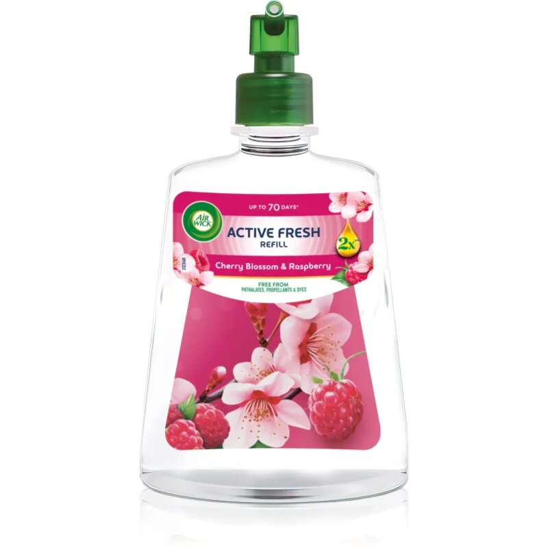 Air Wick Active Fresh Třešňový květ a malina osvěžovač vzduchu – náhradní náplň 228 ml