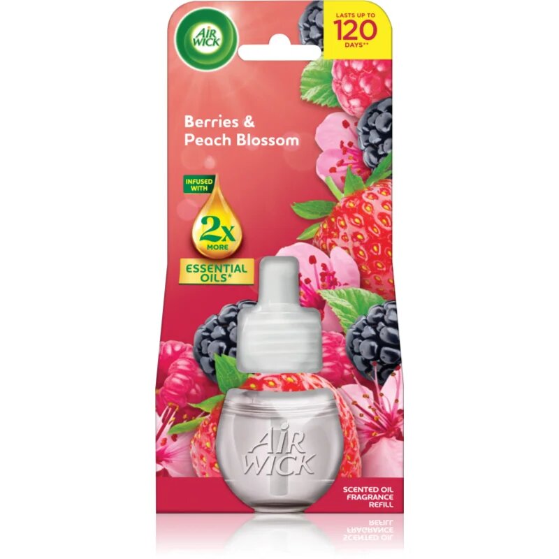 Air Wick Essential Oils Lesní plody a broskvový květ náplň do elektrického difuzéru 19 ml