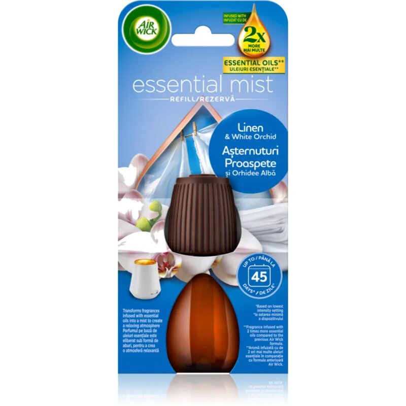Air Wick Essential Oils Linen & White Orchid náplň do aroma difuzérů 20 ml