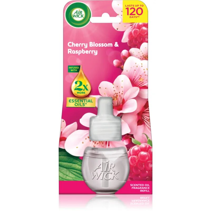 Air Wick Essential Oils Třešňový květ a malina náplň do elektrického difuzéru 19 ml