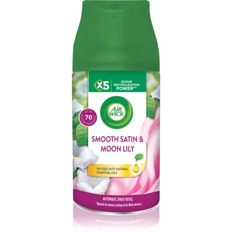 Air Wick Freshmatic Jemný satén a měsíční lilie osvěžovač vzduchu – náhradní náplň 250 ml