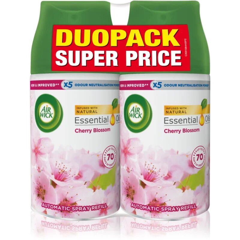 Air Wick Freshmatic Květy třešní osvěžovač vzduchu – náhradní náplň DUO 2x250 ml