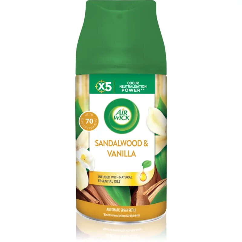 Air Wick Freshmatic Vanilka&santalové dřevo osvěžovač vzduchu – náhradní náplň 250 ml