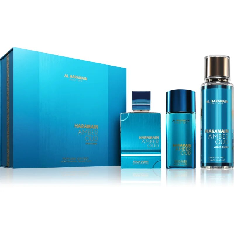 Al Haramain Amber Oud Aqua Dubai dárková sada unisex 1 ks