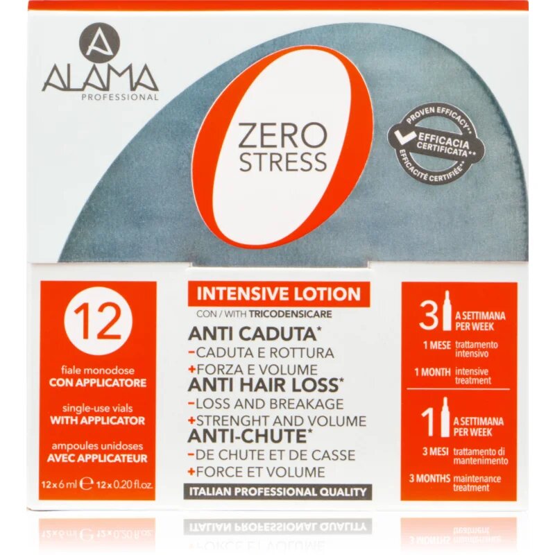 Alama Professional Zero Stress Intensive Hair Loss Lotion ampulky proti vypadávání vlasů 12x6 ml