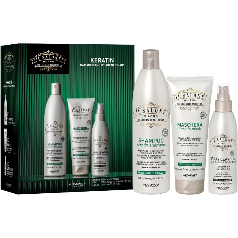 Alfaparf Milano Il Salone Milano Keratin kit dárková sada pro poškozené vlasy