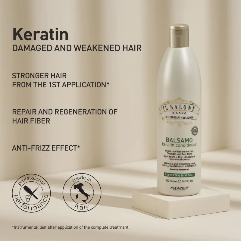 Alfaparf Milano Il Salone Milano Keratin obnovující kondicionér pro poškozené vlasy 500 ml