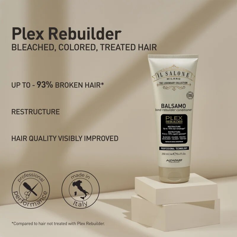 Alfaparf Milano Il Salone Milano Plex Rebuilder kondicionér pro odbarvené barvené a chemicky ošetřené vlasy 250 ml
