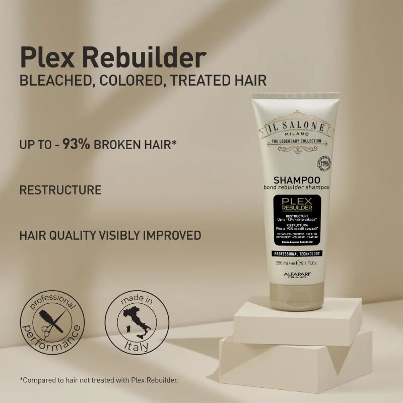 Alfaparf Milano Il Salone Milano Plex Rebuilder ochranný šampon pro odbarvené barvené a chemicky ošetřené vlasy 250 ml