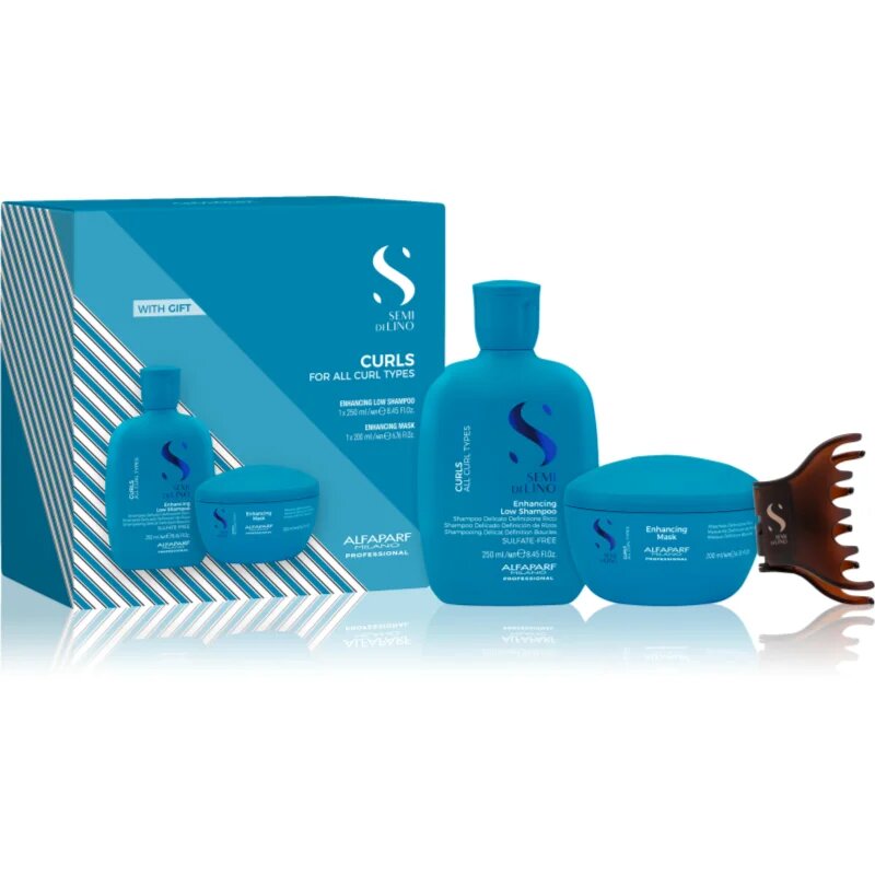 Alfaparf Milano Semi Di Lino Curls Duo Kit dárková sada pro všechny typy kudrnatých vlasů 3 ks