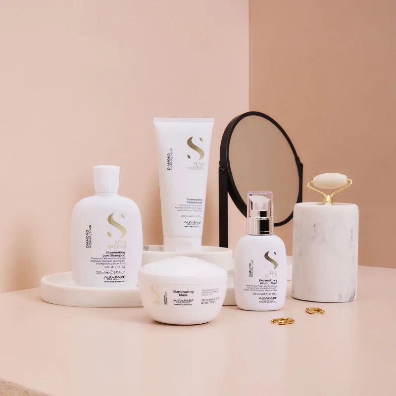 Alfaparf Milano Semi di Lino Diamond Extraordinary All-in-1 Fluid bezoplachová vlasová péče pro dokonalý vzhled vlasů 125 ml
