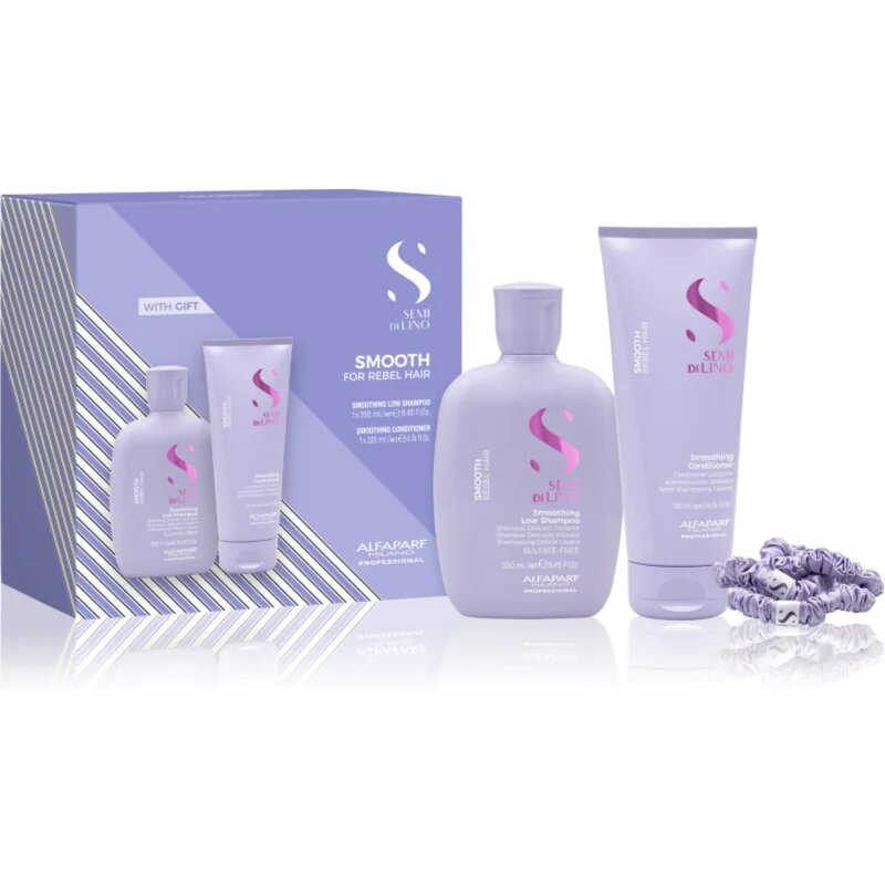 Alfaparf Milano Semi di Lino Smooth Duo Kit dárková sada pro nepoddajné a krepatějící se vlasy 3 ks