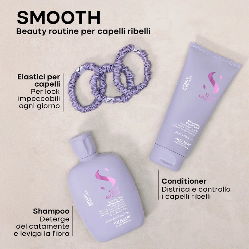 Alfaparf Milano Semi di Lino Smooth Duo Kit dárková sada pro nepoddajné a krepatějící se vlasy 3 ks