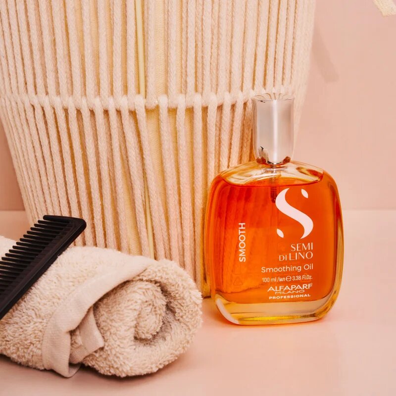 Alfaparf Milano Semi di Lino Smooth uhlazující olej pro nepoddajné a krepatějící se vlasy 100 ml