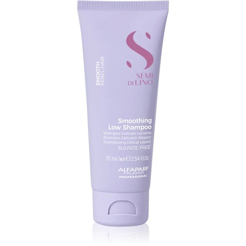 Alfaparf Milano Semi di Lino Smooth uhlazující šampon pro nepoddajné a krepatějící se vlasy 75 ml