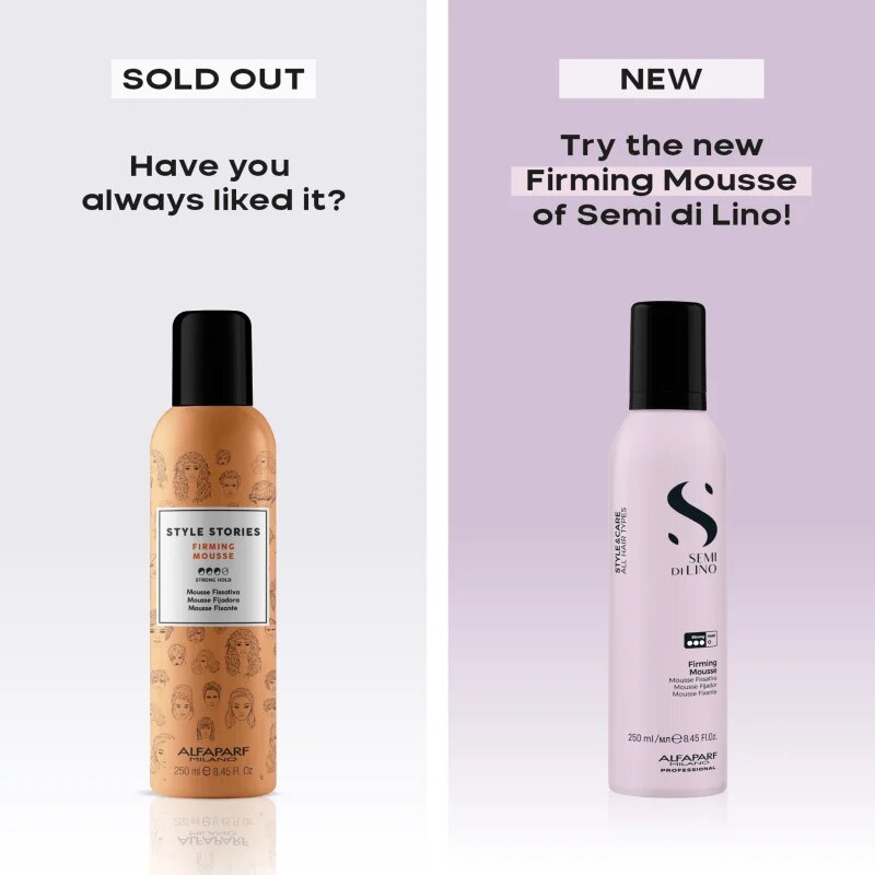 Alfaparf Milano Semi di Lino Style&Care Firming mousse silně fixační pěna na vlasy 250 ml