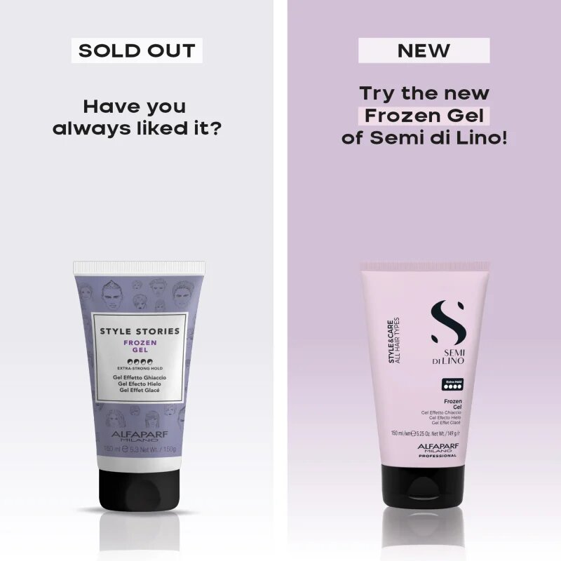 Alfaparf Milano Semi di Lino Style&Care Frozen gel stylingový gel s extra silnou fixací 150 ml