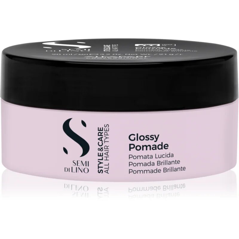 Alfaparf Milano Semi di Lino Style&Care Glossy Pomade tvarujíci vosková pomáda pro usměrnění a modelaci účesu s vysokým leskem 90 ml