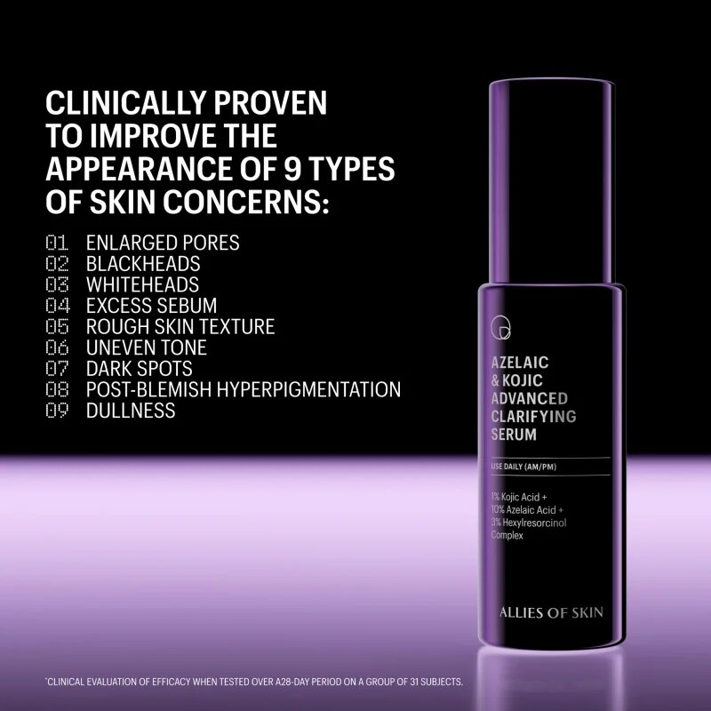 Allies of Skin Azelaic & Kojic Advanced Clarifying Serum hloubkově obnovující sérum na obličej 30 ml