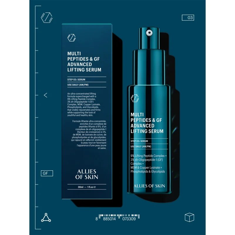 Allies of Skin Multi Peptides & GF Advanced Lifting Serum liftingové pleťové sérum 30 ml