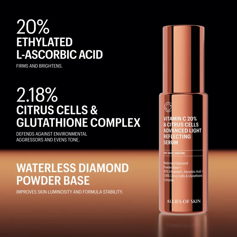 Allies of Skin Vitamin C 20% & Citrus Cells Advanced Firm & Glow Serum rozjasňující pleťové sérum s vitaminem C 30 ml