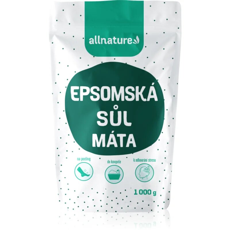 Allnature Epsomská sůl Máta sůl do koupele 1000 g