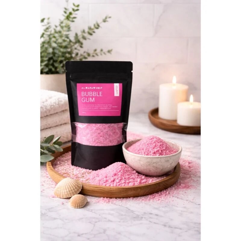 Almara Soap Bath Salt Bubble Gum barvicí sůl do koupele 180 g