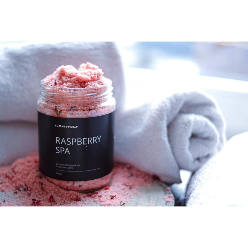 Almara Soap Bath Salt relaxační sůl do koupele s vůní Raspberry Spa 450 g