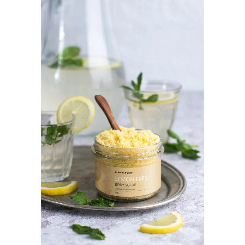 Almara Soap Body Scrub cukrový tělový peeling na celulitidu s vůní Lemon Fresh 180 g