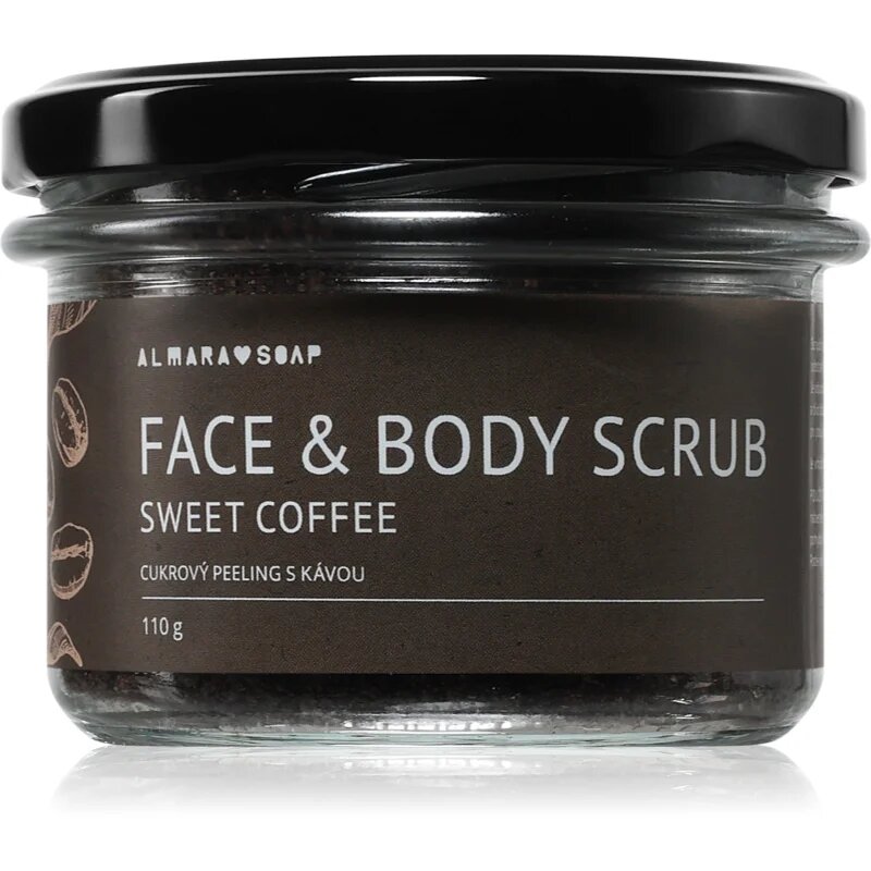 Almara Soap Face & Body Scrub cukrový peeling na tělo a obličej s vůní Sweet Coffee 110 g