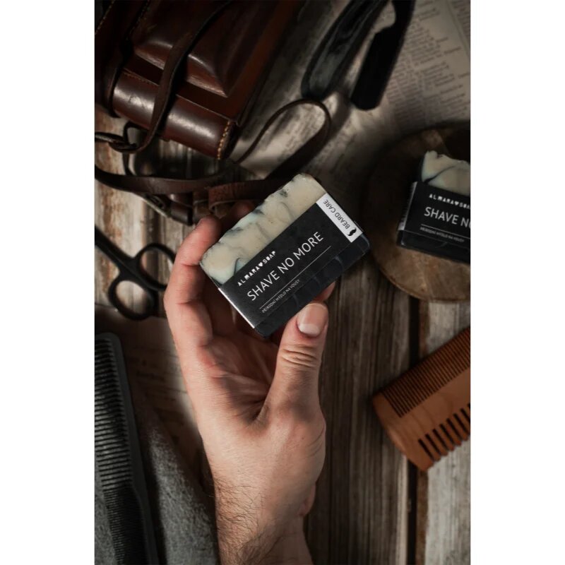 Almara Soap Natural Shave No More ručně vyráběné mýdlo na vlasy vousy a tělo pro muže 90 g