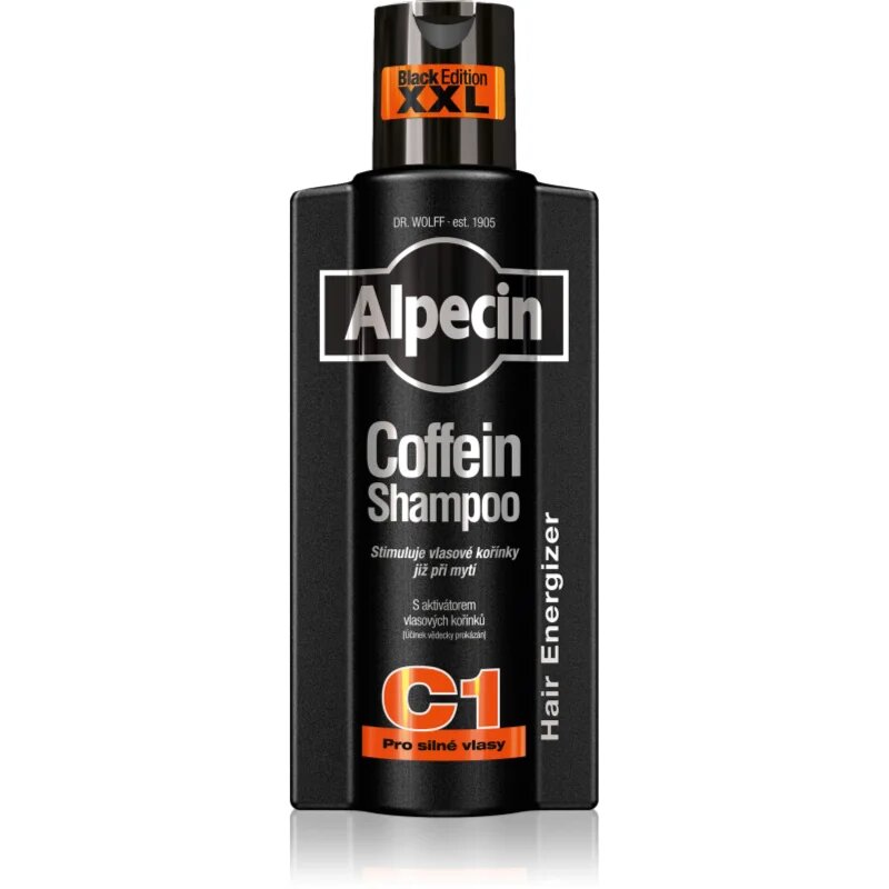 Alpecin Coffein Shampoo C1 Black Edition kofeinový šampon pro muže stimulující růst vlasů 375 ml