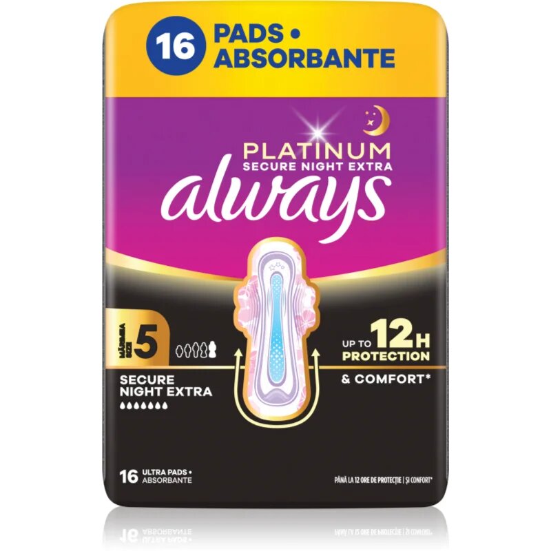 Always Platinum Night Extra Size 5 vložky na noc 16 ks