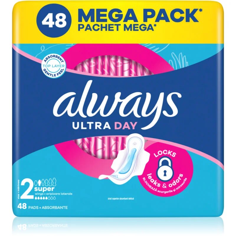 Always Ultra Super Size 2 vložky s křidélky 48 ks