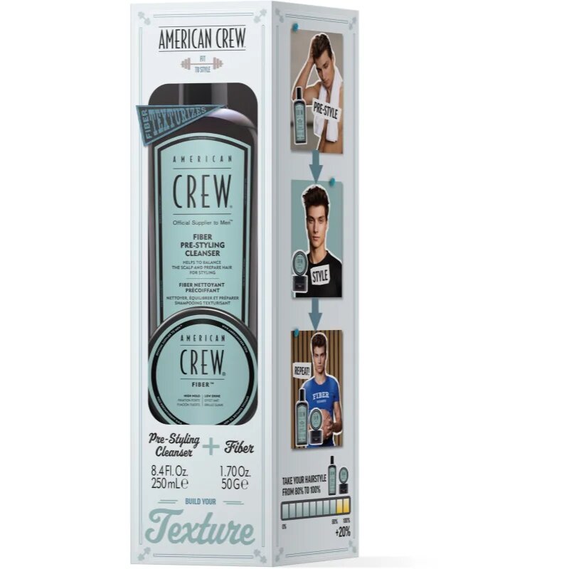 American Crew Fiber Duo - Giftset dárková sada na vlasy pro muže 1 ks
