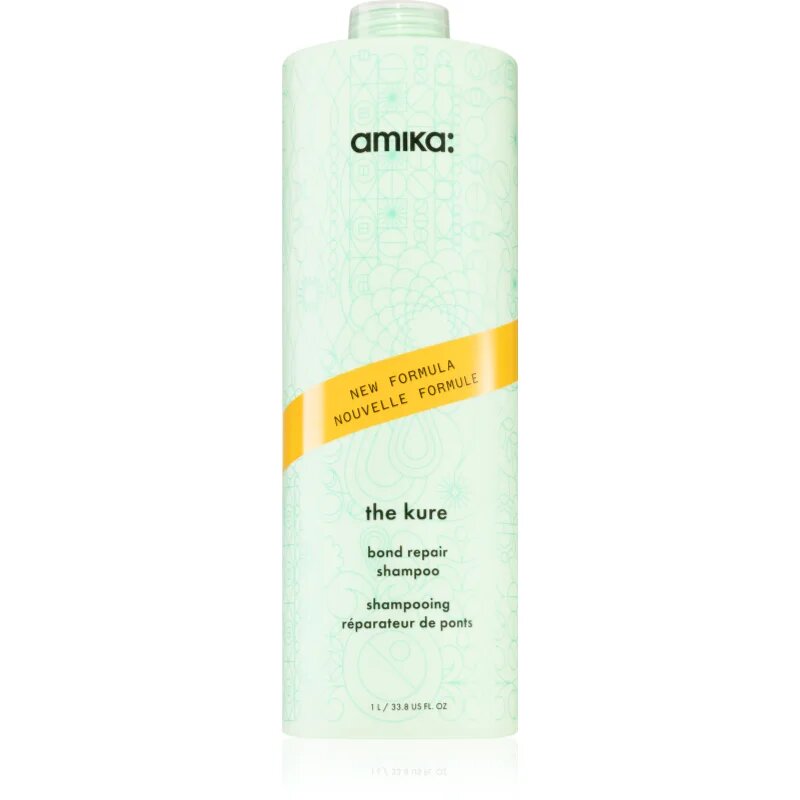 amika The Kure Bond Repair Shampoo hloubkově regenerační šampon pro suché a poškozené vlasy s proteiny 1000 ml
