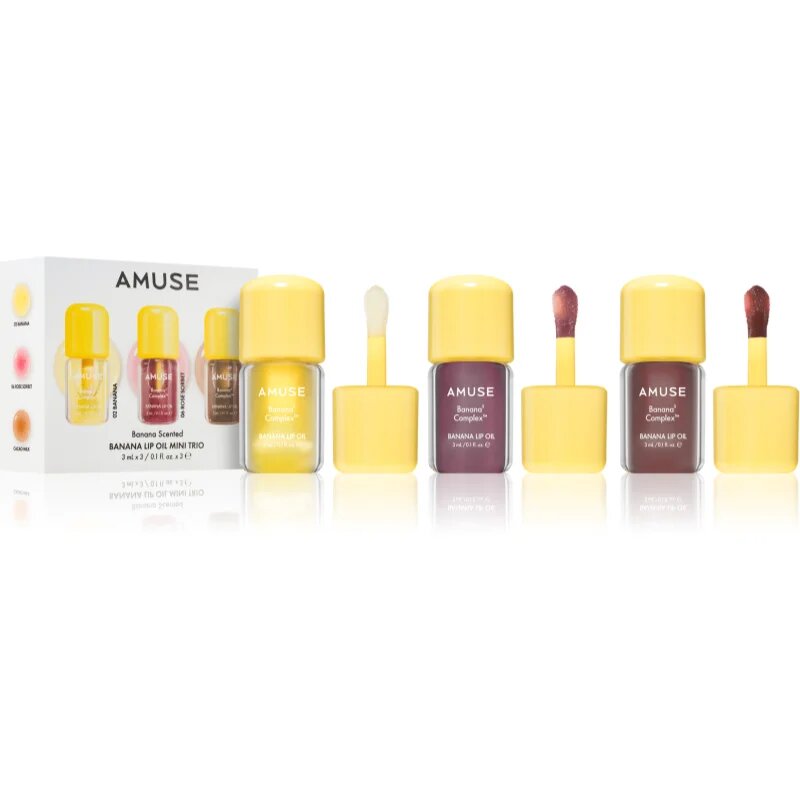 AMUSE Banana Lip Oil Mini Trio dárková sada na rty