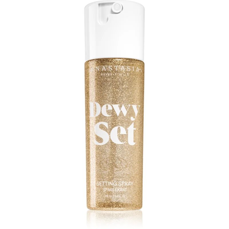 Anastasia Beverly Hills Dewy Set Setting Spray rozjasňující mlha na obličej s vůní Coconut & Vanilla 100 ml