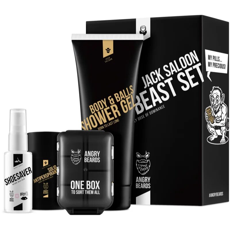 Angry Beards Jack Saloon Active Beast Set sada pro sportovce