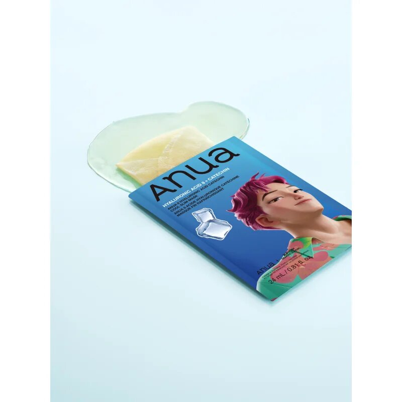 Anua K-Pop Demon Hunters Hyaluronic Acid 8 + Catechin hydratační plátýnková maska s chladivým účinkem 23 ml