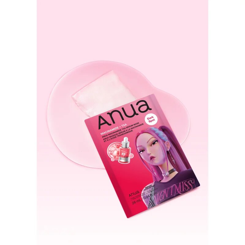 Anua K-Pop Demon Hunters Niacinamide TXA Serum Mask rozjasňující plátýnková maska s hydratačním účinkem 28 ml